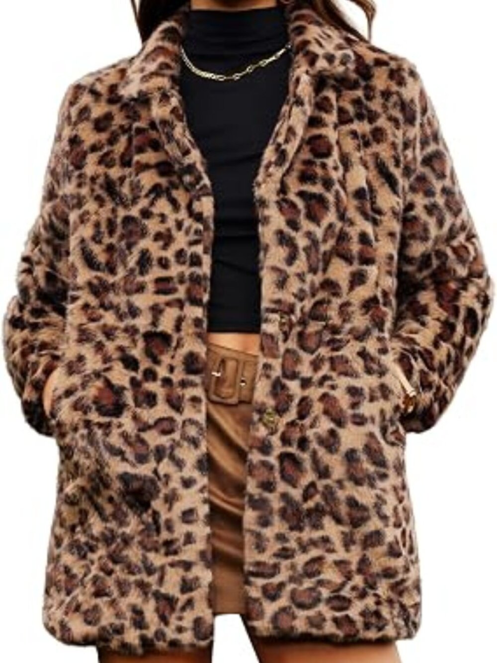 ELLEVEN faux-fur long winter coat